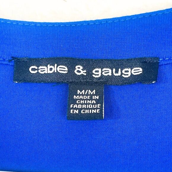 Cable & Gauge | Bright Winter Cobalt |Women's Sleeveless Embroidered Top Size M. - Picture 5 of 9